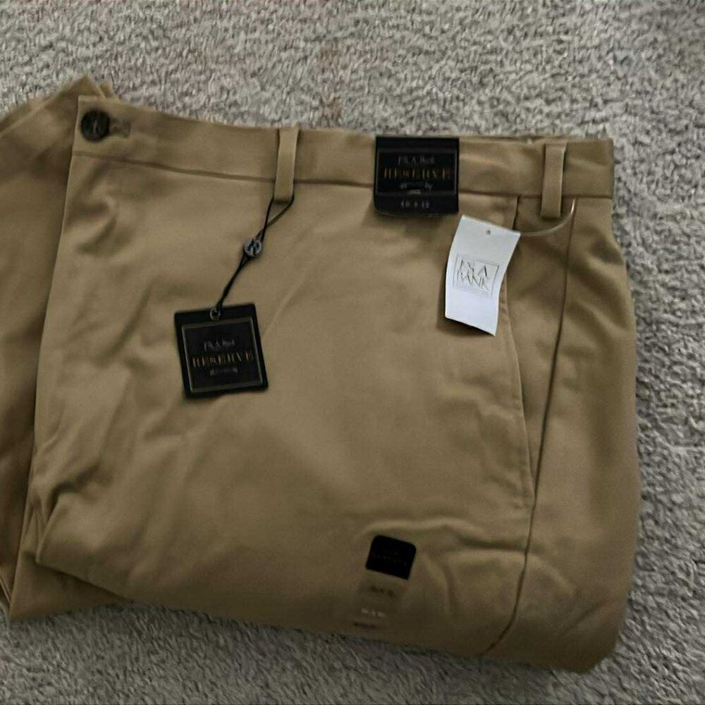 Jos A Banks Reserve Tailored NWT 46X32 Big and Tall Flat Front Chino Pant Tan - Picture 3 of 7